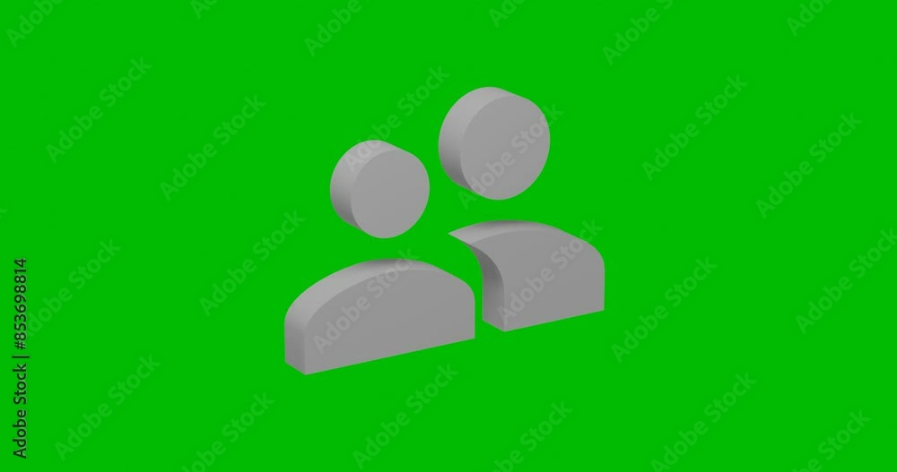 Poster animation of rotation of a white group symbol with shadow. simple and complex rotation. seamless loo