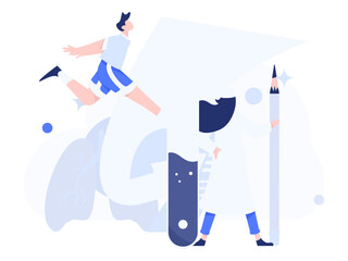 Medical characters fighting the epidemic flat vector concept operation hand drawn illustration
