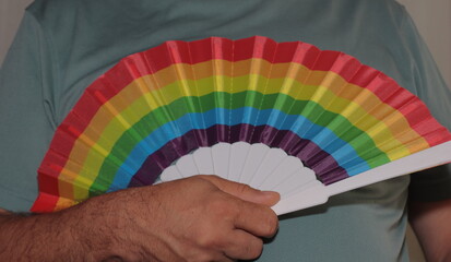 abanico colores lgtbi arco iris orgullo