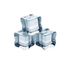Cube of ice on transparent background