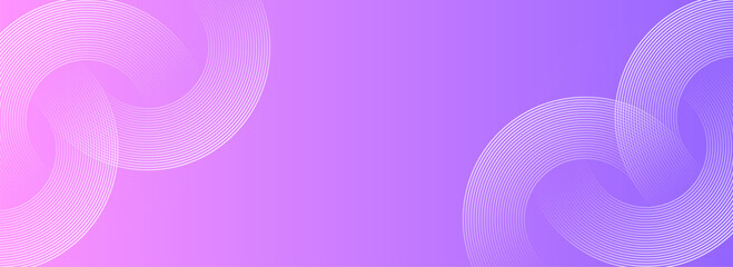 Abstract circle lines on pink and purple background. Geometric stripe line art design for poster, brochure, cover, website, header, web banner, presentation