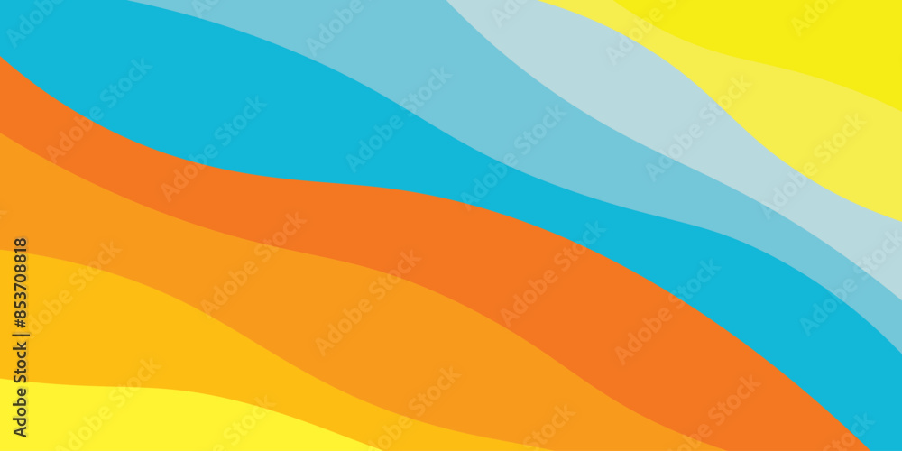 Poster abstract background design with summer color theme, with wavy patterns,abstract summer wave backgrou
