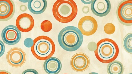 Boho circles and dots design in a pastel spring repeating pattern style.
