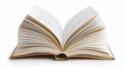 Open book - Close-up of printed single opened book, isolated on white background