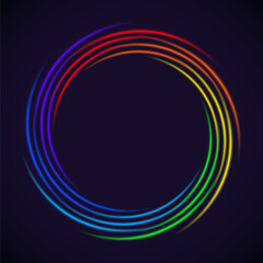 Glowing Rainbow Color Round Frame. Perfect vector clip art for your design.