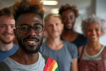 Fototapeta premium Inclusive LGBT Community Leaders in Modern Office Setting: A Diverse Group Photo