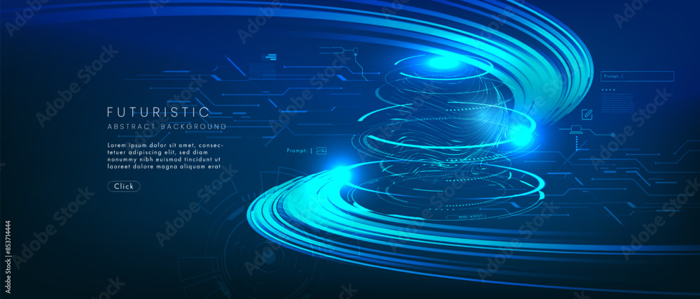 Aufkleber futuristic technology abstract background. abstract futuristic curve digital line design.modern futu