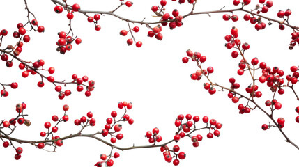 Fototapeta premium Holly branch with berry , Christmas winter, on white background 