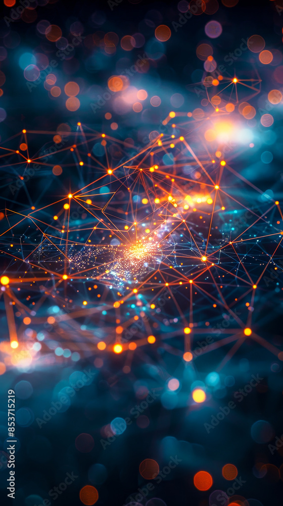 Aufkleber interconnected network of glowing nodes illustrating the power and harmony of digital connectivity a