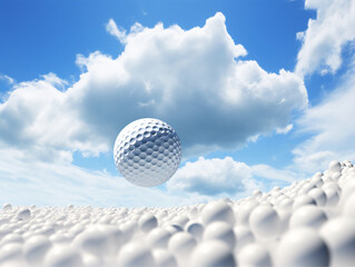 a golf ball in the air