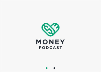 podcast money logo design vector silhouette illustration