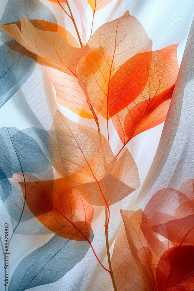 Poster elegant abstract pattern with soft pastel shapes scattered across a clean backdrop,