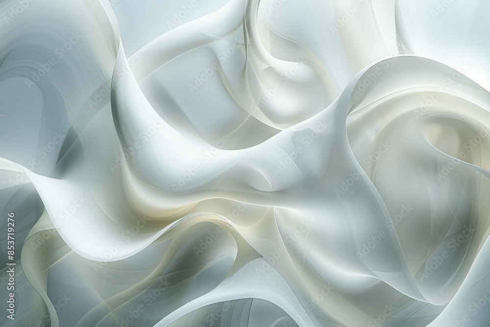 Poster elegant abstract composition with fluid lines and muted tones on a plain background,