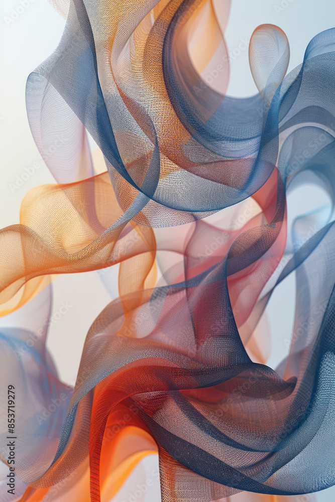 Poster elegant abstract pattern with interwoven lines and soft colors on a clean background,