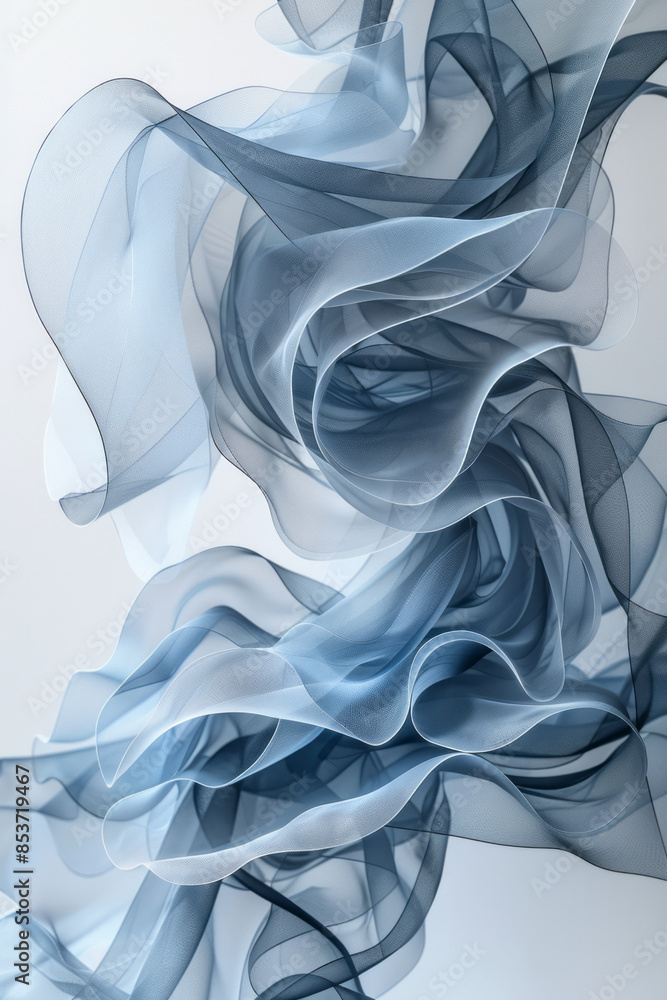 Aufkleber minimalist abstract art featuring overlapping translucent shapes on a white canvas,