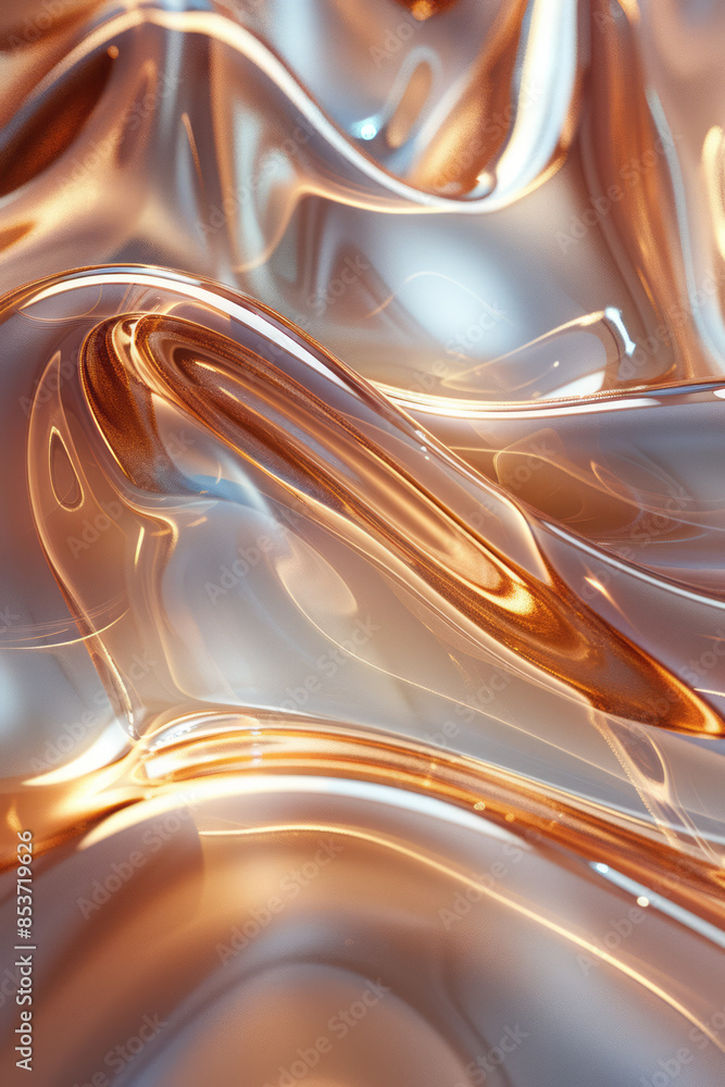 Poster elegant abstract pattern using metallic lines and soft hues on a plain surface,
