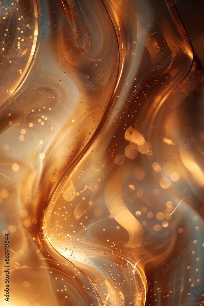 Poster elegant abstract pattern using metallic lines and soft hues on a plain surface,