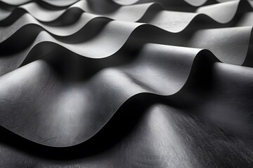 Obraz premium Abstract Gray Metallic Wave Pattern Suitable for Backgrounds, Textures, and Modern Design Projects