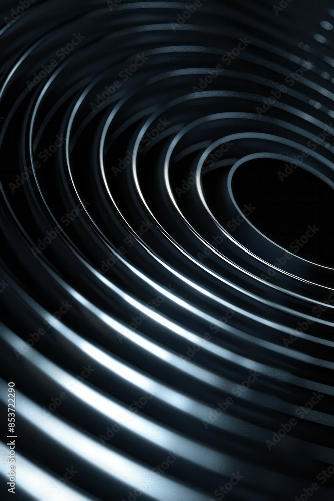 Poster simple depiction of a series of parallel lines that appear to warp and curve, against a plain backgr