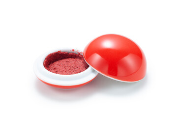 Red cinnabar ink pad on white background