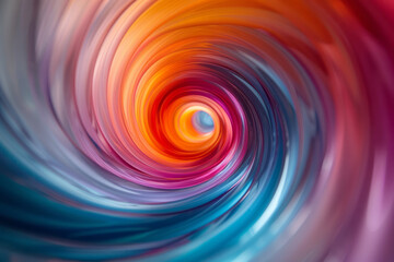 Fototapeta premium Dynamic concentric rings in bright colors that seem to expand and contract on a white background,