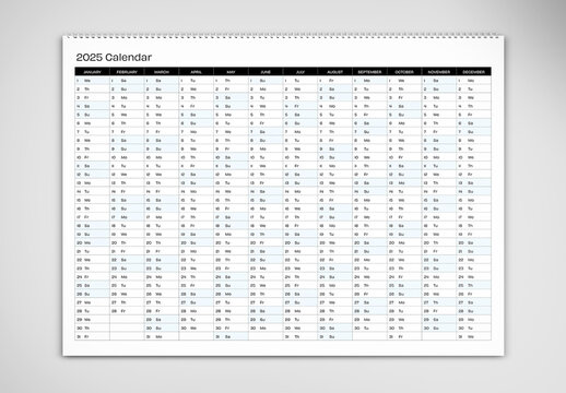 2025 One Page Landscape Annual Planner
