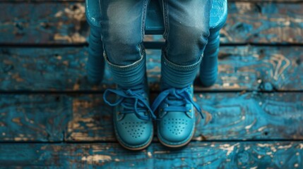 A Close-Up Shot Of A Child'S Legs On A Wooden Floor, Capturing A Moment Of Innocence, High Quality, HD