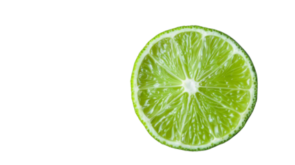 Fresh slice of lime on white background