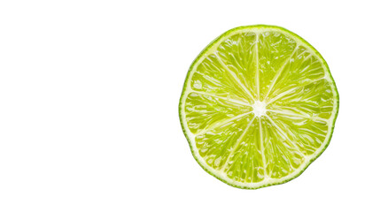 Fresh slice of lime on white background