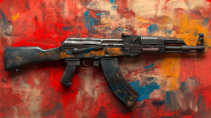 AK 47 with colorful shade