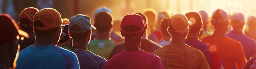 Athletes preparing for a race, feeling the rush of adrenaline and excitement, their faces filled with intense emotions as they gear up for the competition.