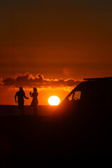 Fototapeta premium Silhouettes in the Golden Hour