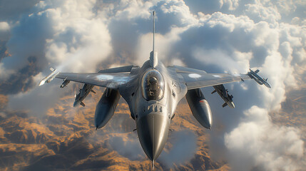 f16 fighter jet in the sky