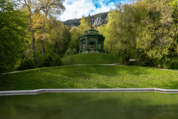 gazebo in an alpine park