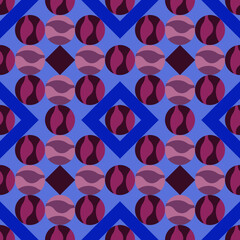 Vector - geometric shape seamless pattern, square and balls. 
