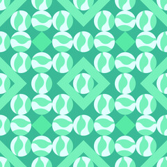 Vector - geometric shape seamless pattern, square and balls. 