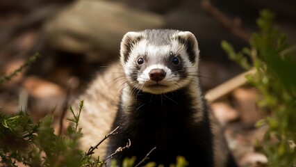 Fototapeta premium A Ferret portrait (High Quality Wallpaper Wild PhotoGraphy)