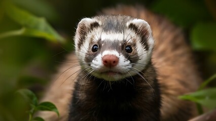 Obraz premium A Ferret portrait (High Quality Wallpaper Wild PhotoGraphy)