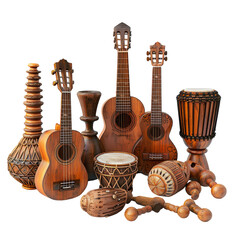 Set of traditional musical instruments for Oktoberfest.