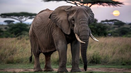 Fototapeta premium African Elephant (High Quality Wallpaper Wild PhotoGraphy)