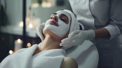 person with mask in spa