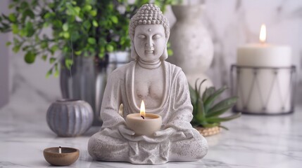 Harmony Buddha Candle Sculpture