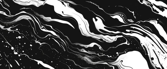 Monochrome Abstract River Patterns, Cartoon