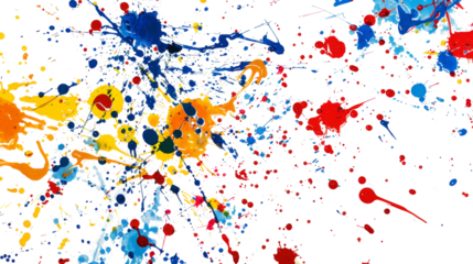 Colors spilled around, colorful explosion,  on white background