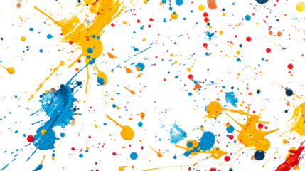 Colors spilled around, colorful explosion,  on white background