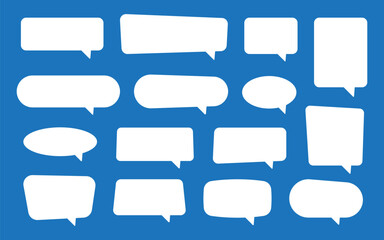Obraz premium Set of speech bubbles. Speak bubble text, cartoon chatting box, message box. Blank empty white speech bubbles.