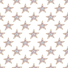 Seamless pattern with cute stars doodle for decorative print, wrapping paper, greeting cards, wallpaper and fabric