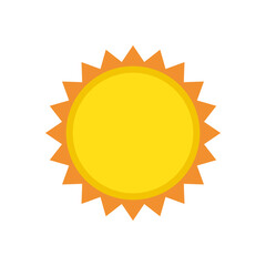 Sun icon in flat style, simple yellow sun.