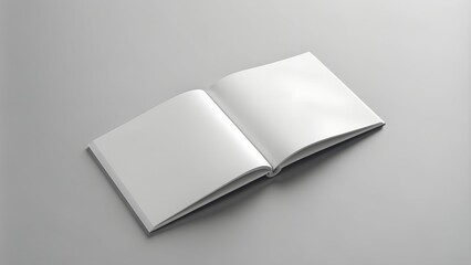 white empty hardcover brochure, mock up on the white background