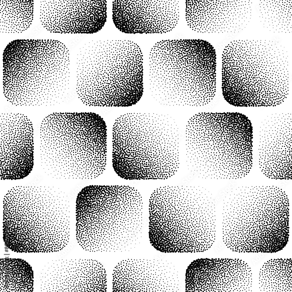 Poster rounded square stipple seamless pattern transparent geometric elegant background